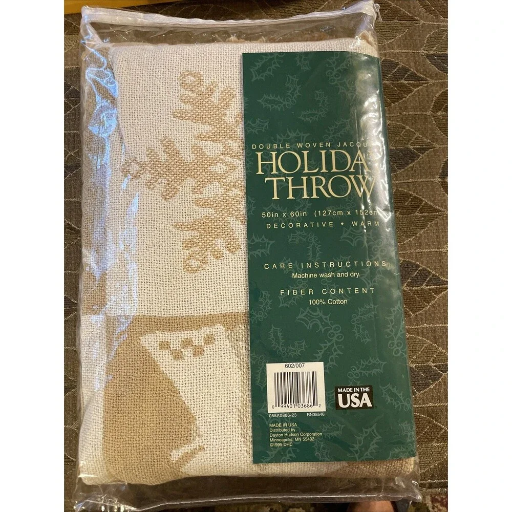 Dayton Hudson NEW Holiday Throw Blanket Angels Snowflakes 50